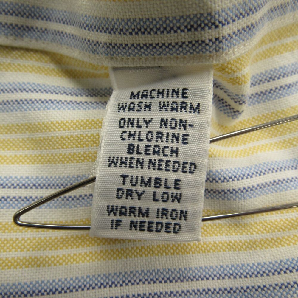 Ralph Lauren Shirt Mens Extra Extra Large XXL Yellow Blue Striped Classic Fit - Picture 8 of 11